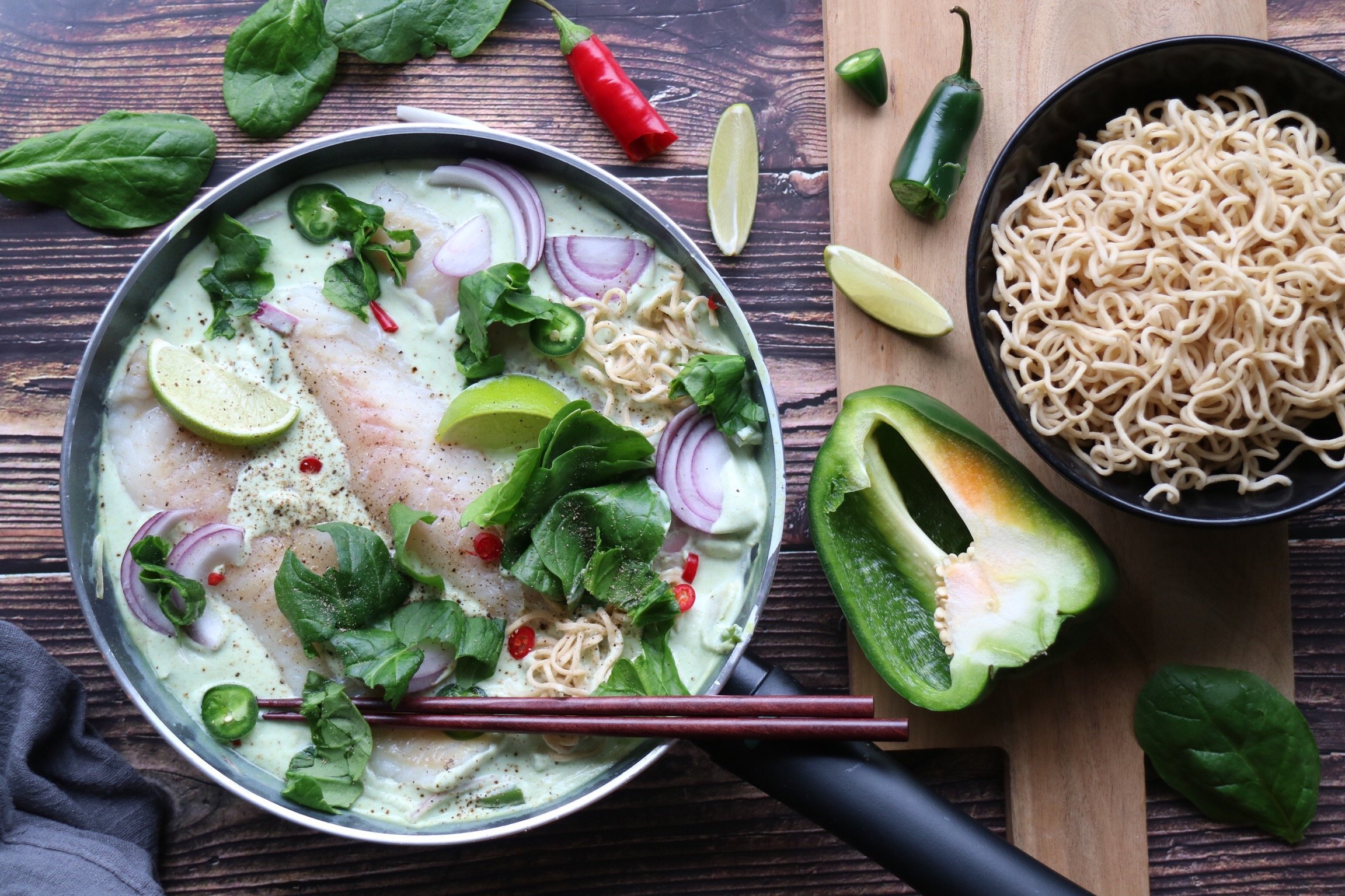 Thai-Eintopf mit Kabeljau und Nudeln – Rezept – Möller’s