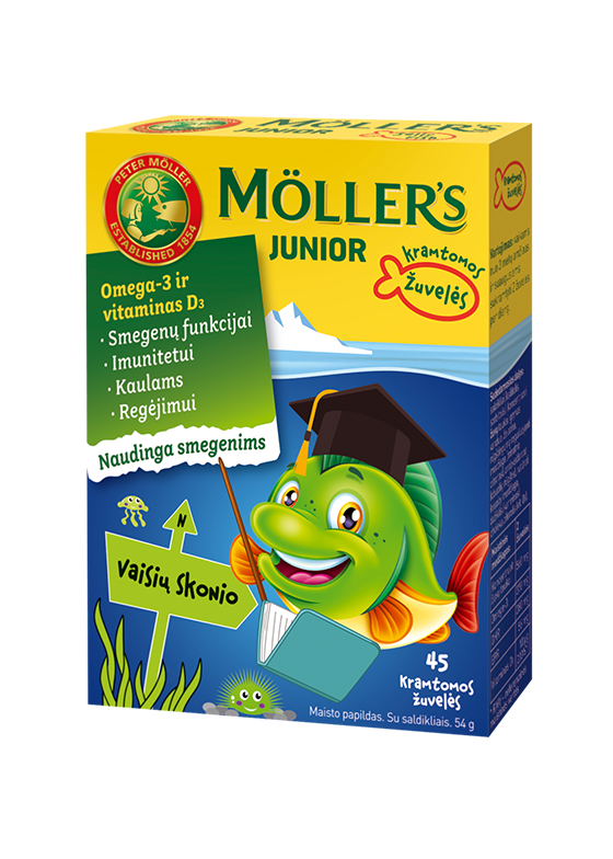 Möller’s Junior vaisių skonio kramtomos žuvelės