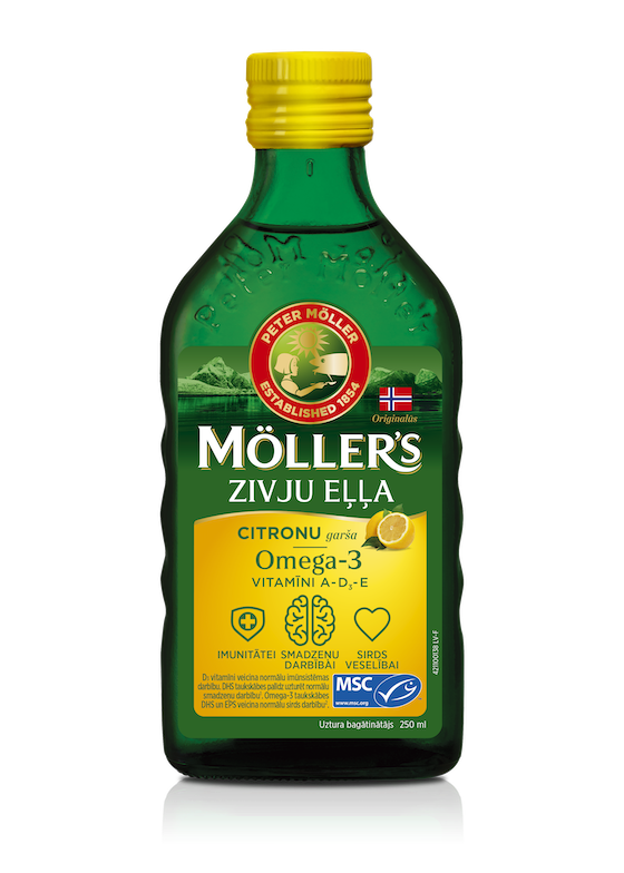 Zivju eļļa ar citronu garšu