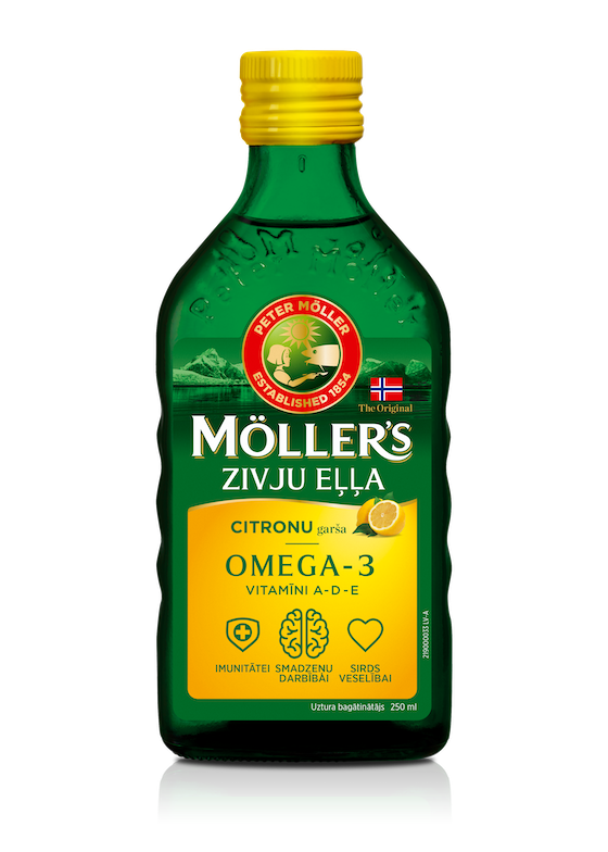 Mollers zivju eļļa ar citronu garšu