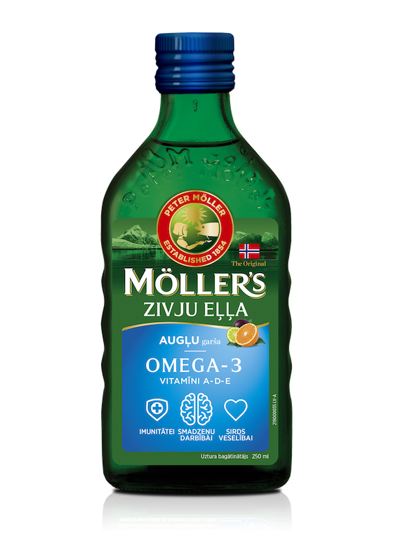 Mollers zivju eļļa ar augļu garšu